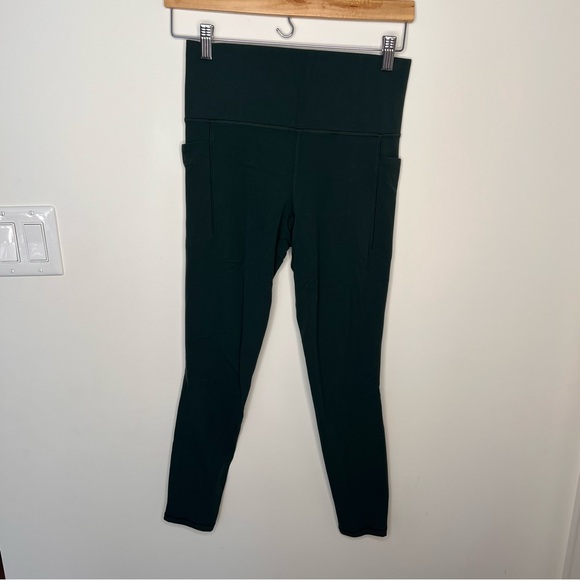 Athleta Salutation Stash Pocket II Tight Legging dark green sz small - Picture 3 of 12